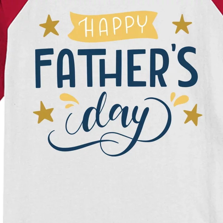 Happy Fathers Day Celebration Gift Kids Colorblock Raglan Jersey