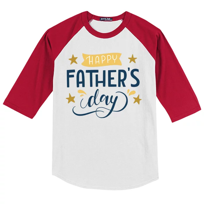 Happy Fathers Day Celebration Gift Kids Colorblock Raglan Jersey