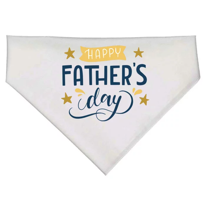 Happy Fathers Day Celebration Gift USA-Made Doggie Bandana