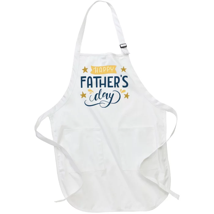 Happy Fathers Day Celebration Gift Full-Length Apron With Pocket