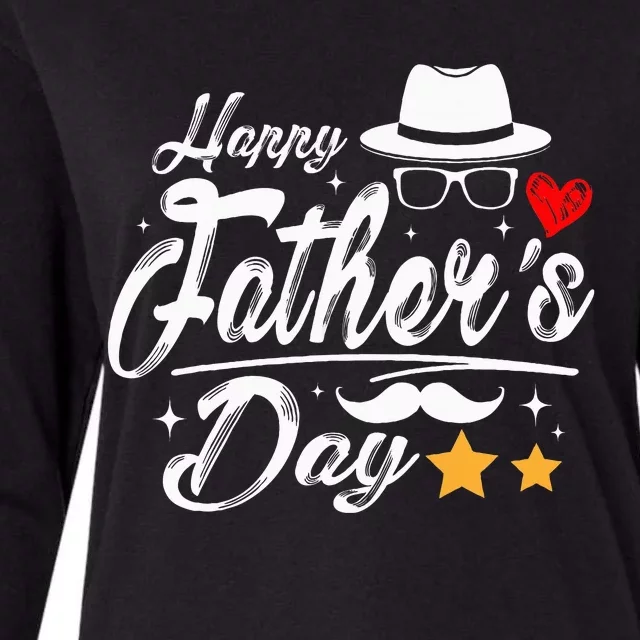 Happy Fathers Day 2024 For Dad Papa Womens Cotton Relaxed Long Sleeve T-Shirt