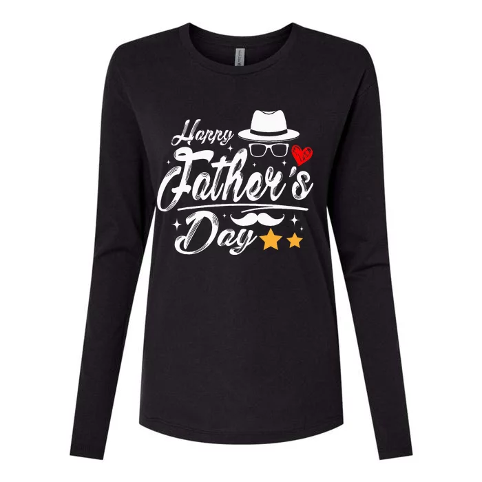 Happy Fathers Day 2024 For Dad Papa Womens Cotton Relaxed Long Sleeve T-Shirt