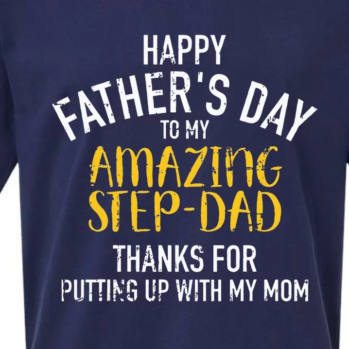 Happy Fathers Day Step Dad Sueded Cloud Jersey T-Shirt