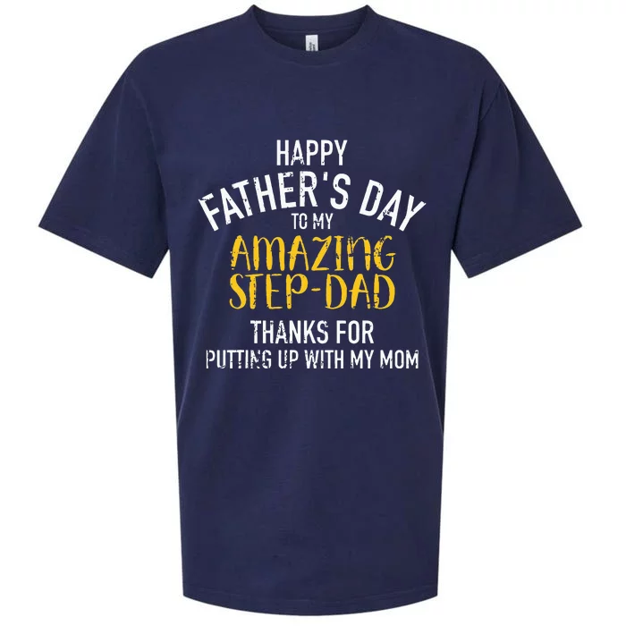 Happy Fathers Day Step Dad Sueded Cloud Jersey T-Shirt