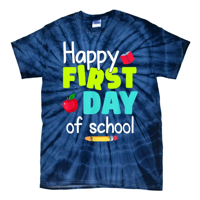 Happy First Day Of School Back To School Teacher Student Tie-Dye T-Shirt