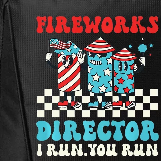 Hippie Fireworks Director I Run You Run Groovy 4th Of July City Backpack