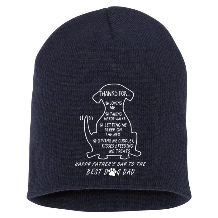 Happy FatherS Day To The Best Dog Dad Short Acrylic Beanie