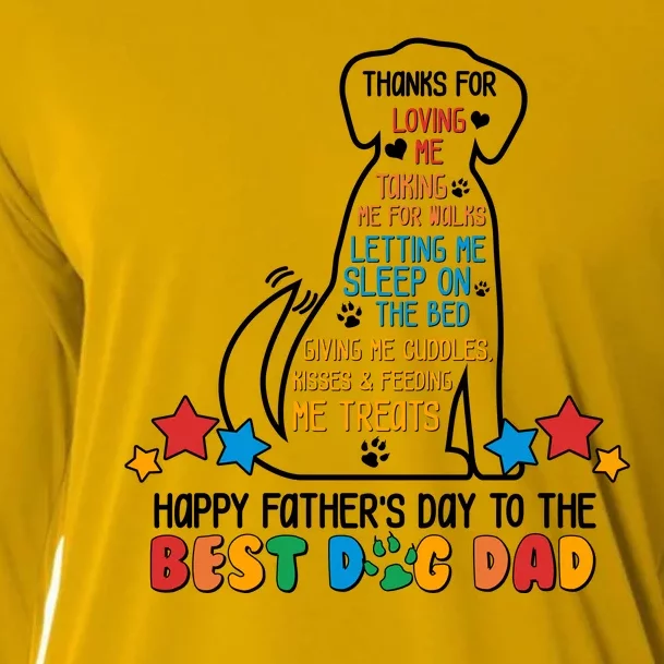 Happy Father's Dad To The Best Dog Dad Cooling Performance Long Sleeve Crew