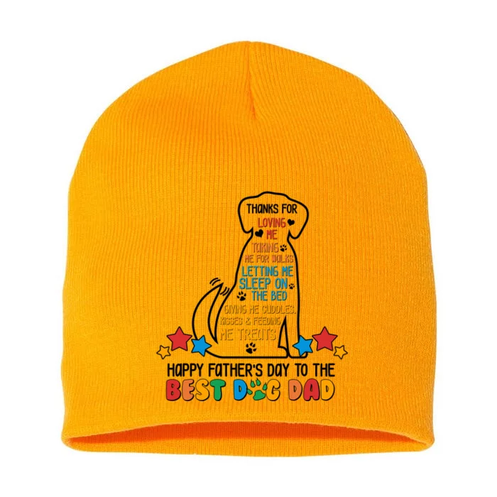 Happy Father's Dad To The Best Dog Dad Short Acrylic Beanie