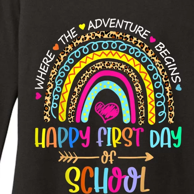 Happy First Day Of School Teachers Back To School Rainbow Womens CVC Long Sleeve Shirt