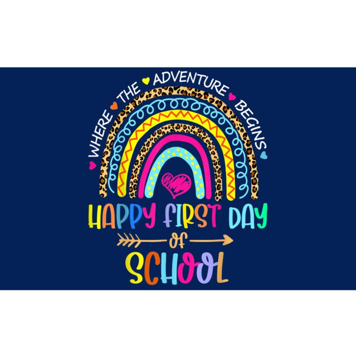 Happy First Day Of School Teachers Back To School Rainbow Bumper Sticker