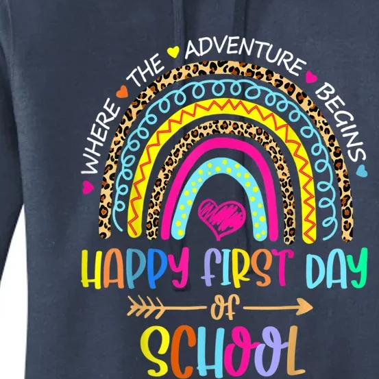 Happy First Day Of School Teachers Back To School Rainbow Women's Pullover Hoodie