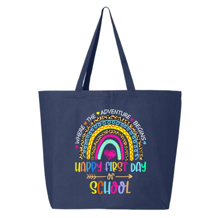 Happy First Day Of School Teachers Back To School Rainbow 25L Jumbo Tote