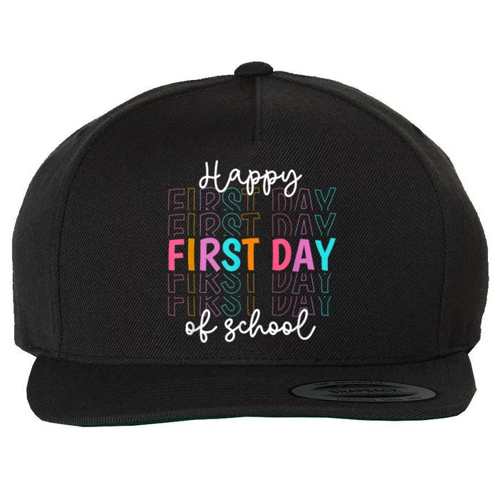 Happy First Day Of School Teachers Women Student Boy Girl Wool Snapback Cap