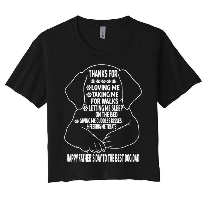 Happy FatherS Day Dog Dad Women's Crop Top Tee