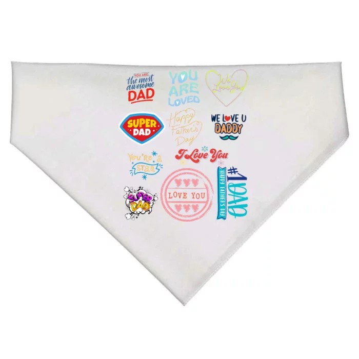 Happy Father's Day super dad cute husband or daddy gift USA-Made Doggie Bandana