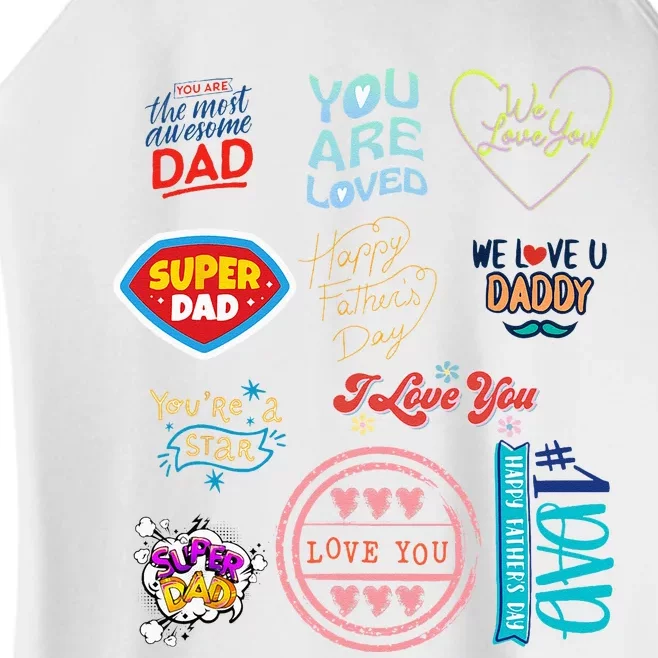 Happy Father's Day super dad cute husband or daddy gift Women’s Perfect Tri Rocker Tank