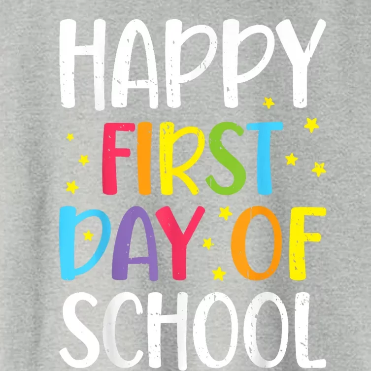 Happy First Day Of School Teacher Kids Child Back To School Women's Crop Top Tee