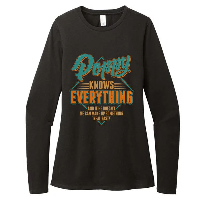 Happy Fathers Day Poppy Knows Everything Womens CVC Long Sleeve Shirt