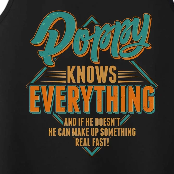 Happy Fathers Day Poppy Knows Everything Performance Tank