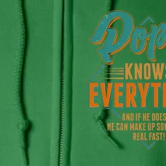 Happy Fathers Day Poppy Knows Everything Full Zip Hoodie