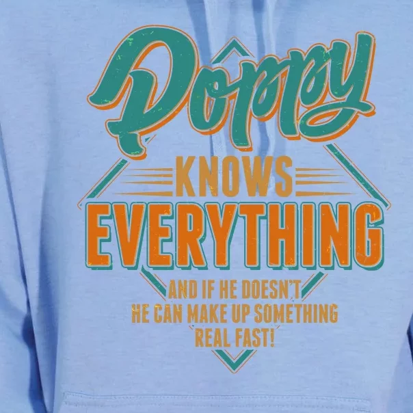 Happy Fathers Day Poppy Knows Everything Unisex Surf Hoodie