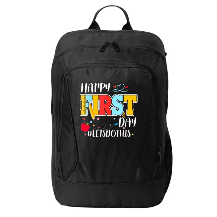 Happy First Day Of School Welcome Back To School Teacher City Backpack