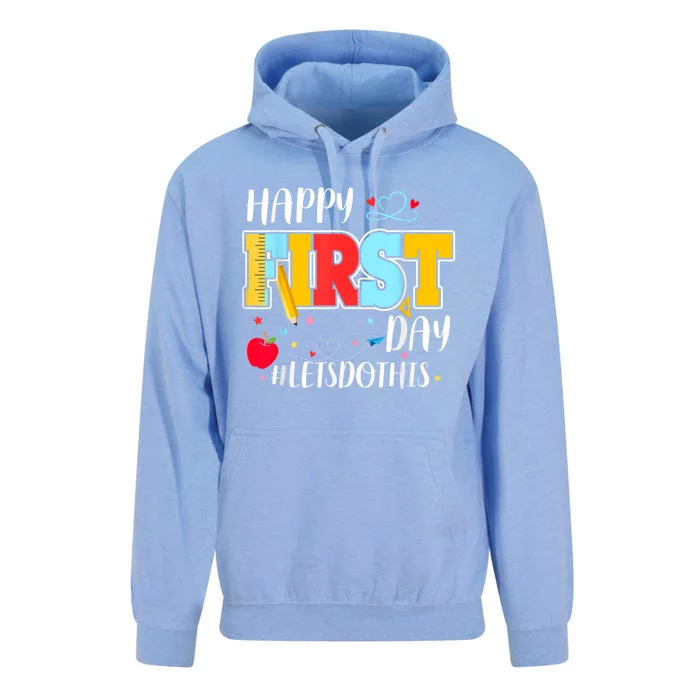 Happy First Day Of School Welcome Back To School Teacher Unisex Surf Hoodie