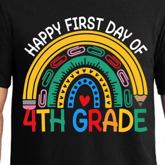 Happy First Day Of 4Th Grade Rainbow Team Fourth Grade Funny Gift Pajama Set