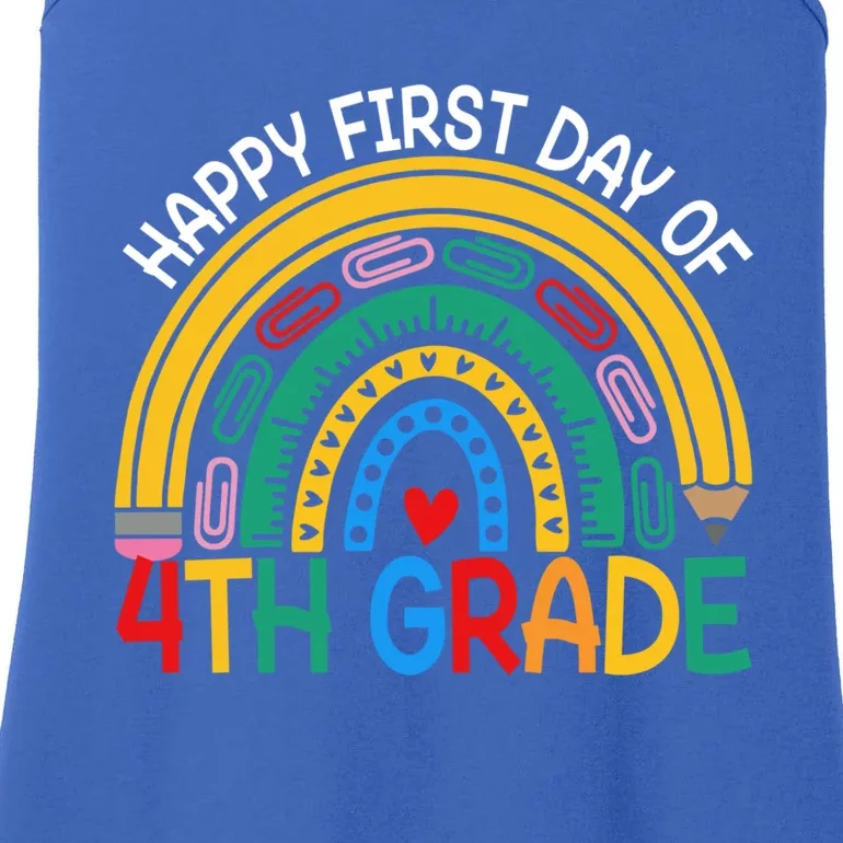 Happy First Day Of 4Th Grade Rainbow Team Fourth Grade Funny Gift Ladies Essential Tank