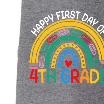 Happy First Day Of 4Th Grade Rainbow Team Fourth Grade Funny Gift Doggie 3-End Fleece Hoodie