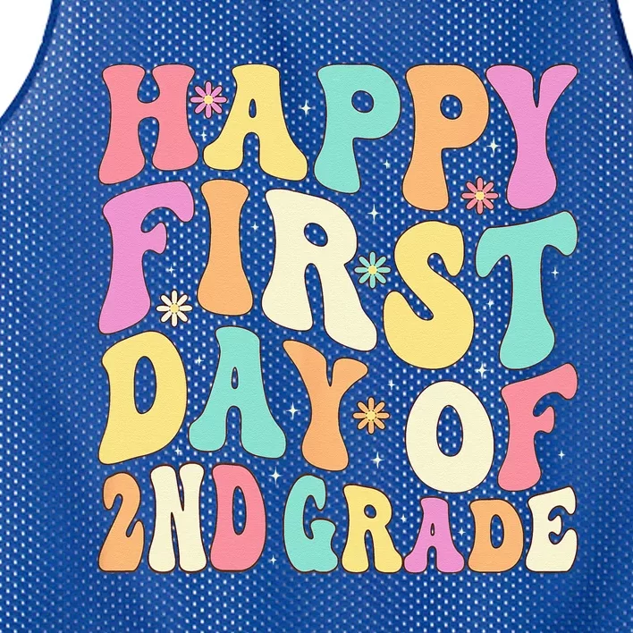 Happy First Day Of 2nd Grade Teachers Back To School Mesh Reversible Basketball Jersey Tank