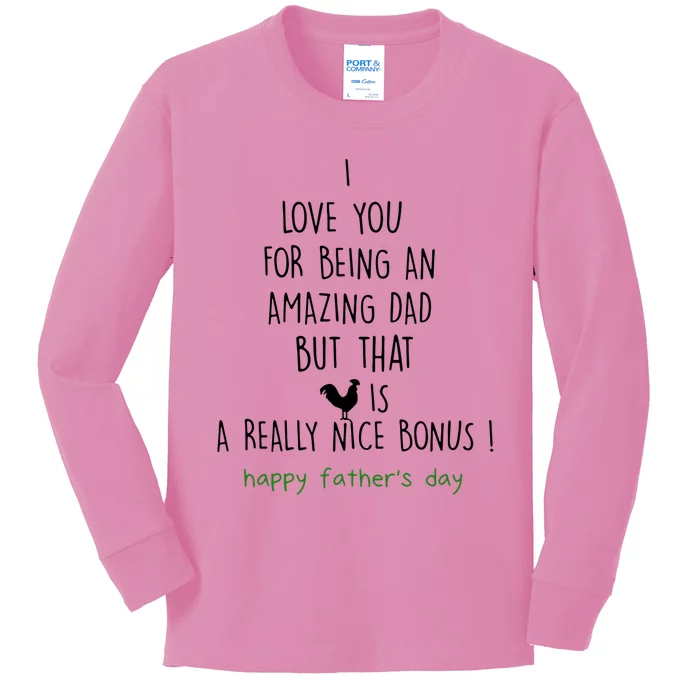 Happy Father Day I Love You For Being An Amazing Dad Gift Kids Long Sleeve Shirt