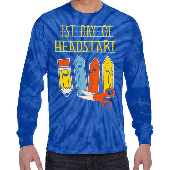 Happy First Day Of School Headstart Pencil Back To School Tie-Dye Long Sleeve Shirt