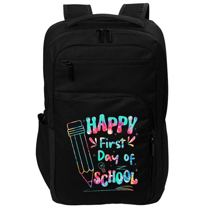 Happy First Day Of School Summers Out For School Impact Tech Backpack