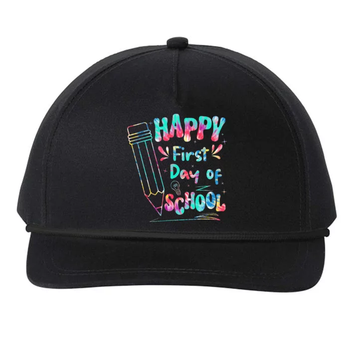 Happy First Day Of School Summers Out For School Snapback Five-Panel Rope Hat