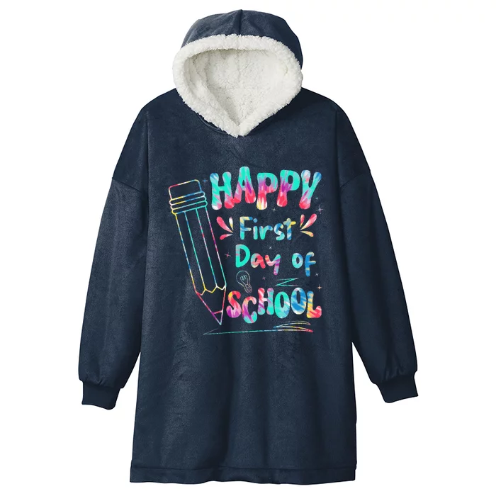 Happy First Day Of School Summers Out For School Hooded Wearable Blanket