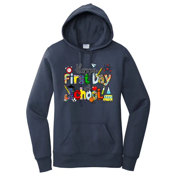 Happy First Day Of School Teachers Students Back To School Women's Pullover Hoodie