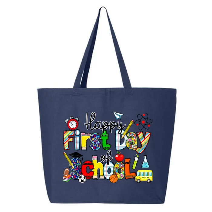 Happy First Day Of School Teachers Students Back To School 25L Jumbo Tote