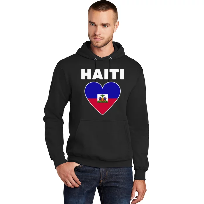 Haitian Flag Day Cool Haiti Flag Heart Pride Hoodie