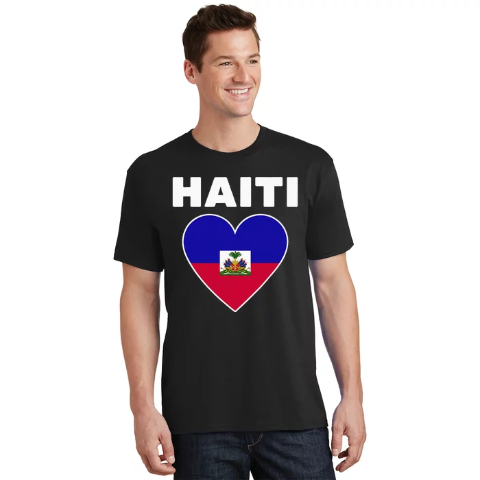 Haitian Flag Day Cool Haiti Flag Heart Pride T-Shirt