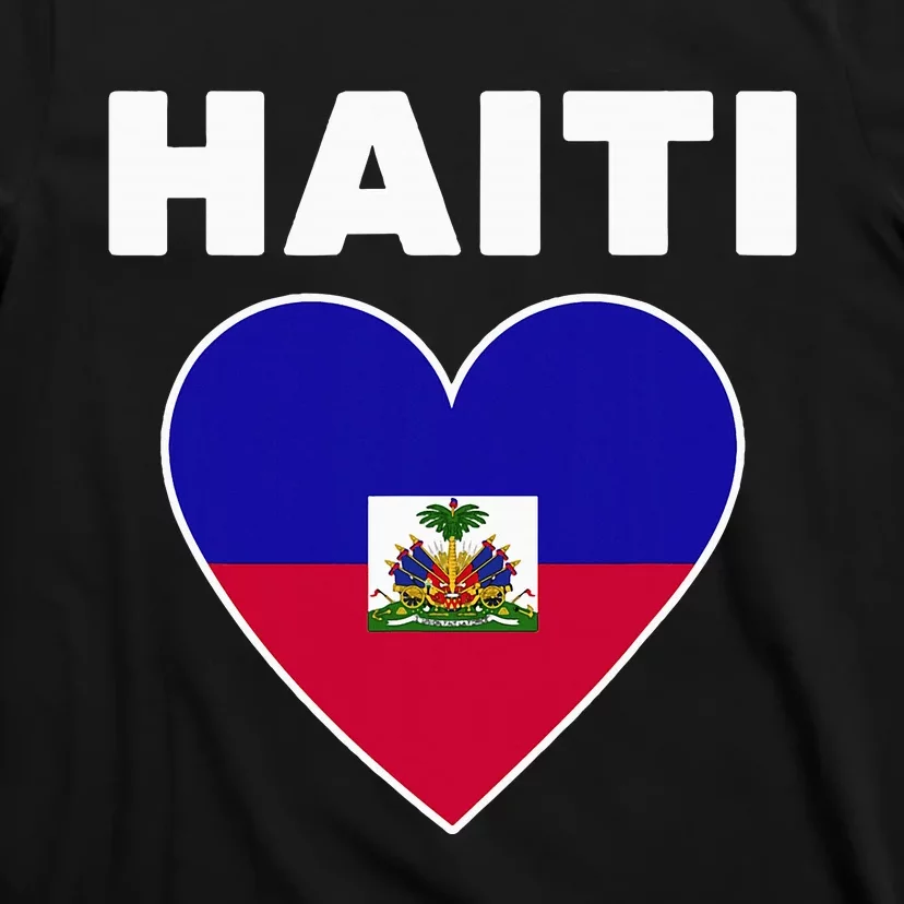 Haitian Flag Day Cool Haiti Flag Heart Pride T-Shirt