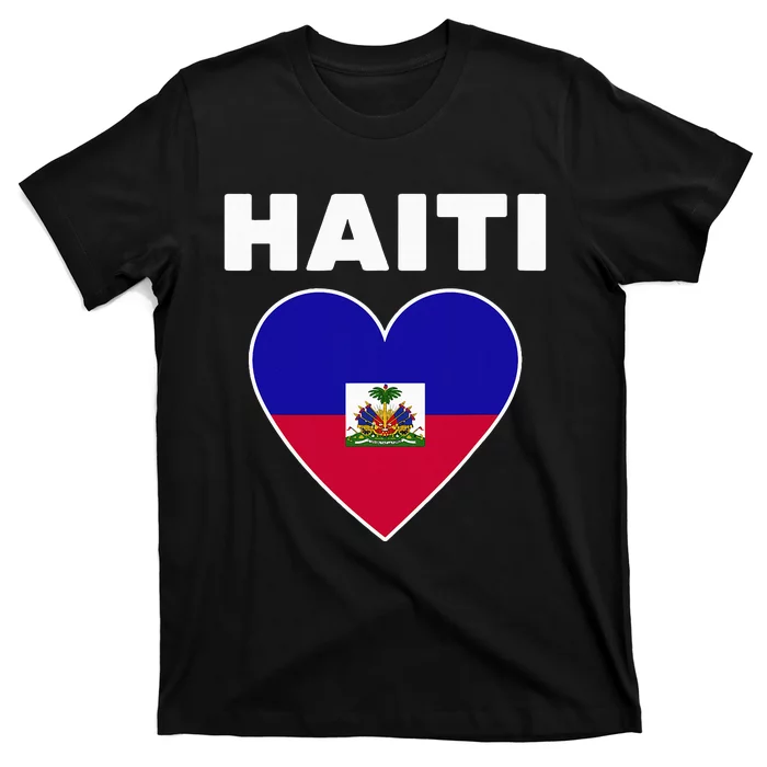 Haitian Flag Day Cool Haiti Flag Heart Pride T-Shirt