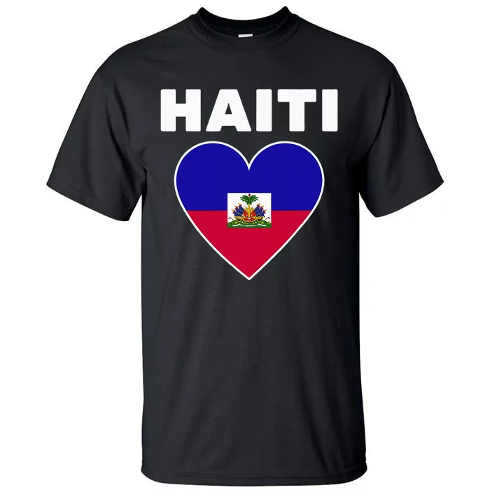 Haitian Flag Day Cool Haiti Flag Heart Pride Tall T-Shirt