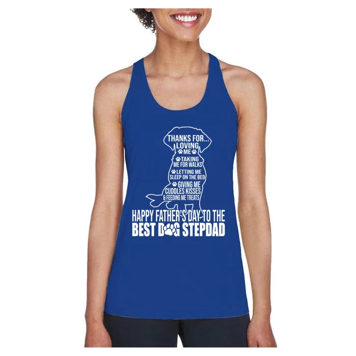 Happy Father's Day To The Best Dog Stepdad Proud Stepdad Cool Gift Women's Racerback Tank