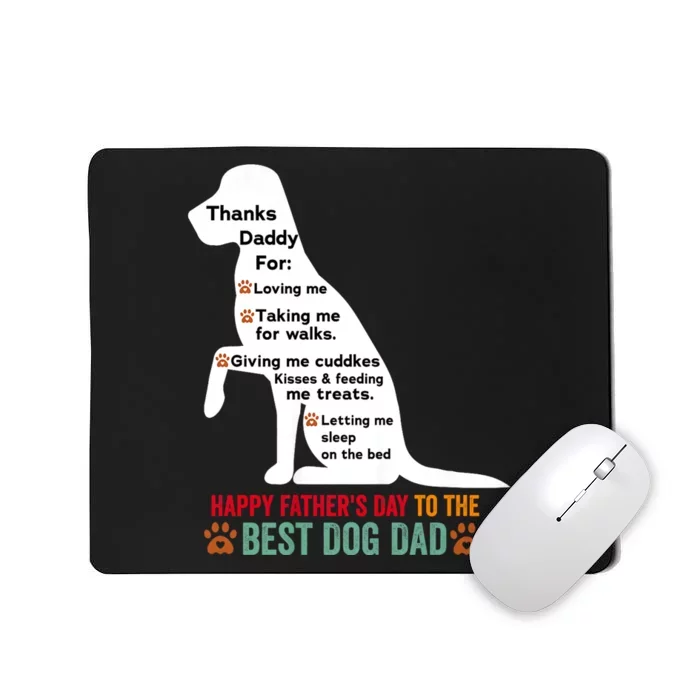 Happy FatherS Day Dog Dad Mousepad