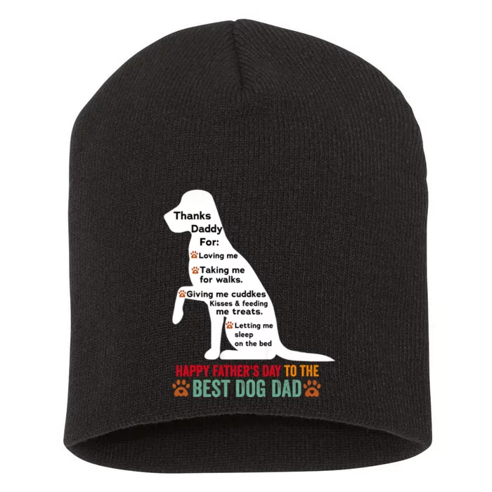 Happy FatherS Day Dog Dad Short Acrylic Beanie