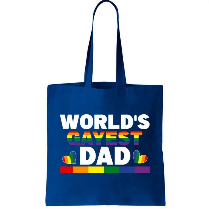 Happy FatherS Day WorldS Gayest Dad Pride Lgbt Cool Gift Tote Bag