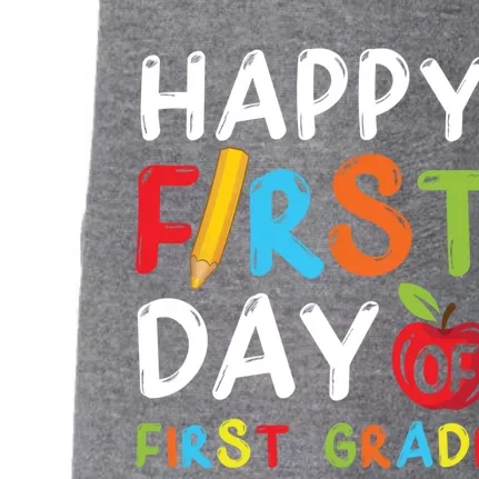 Happy First Day Of First Grade Student Teacher 1St Grade Gift Doggie 3-End Fleece Hoodie