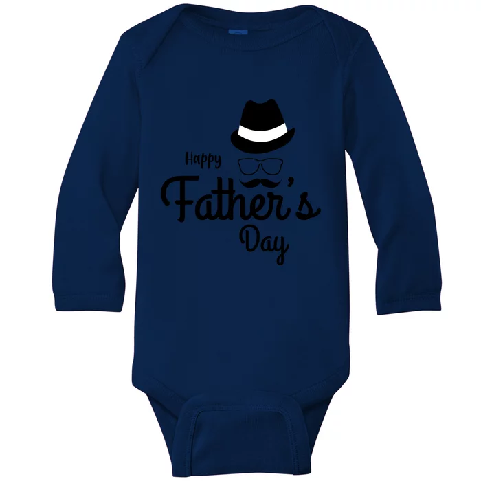 Happy Fathers Day Baby Long Sleeve Bodysuit